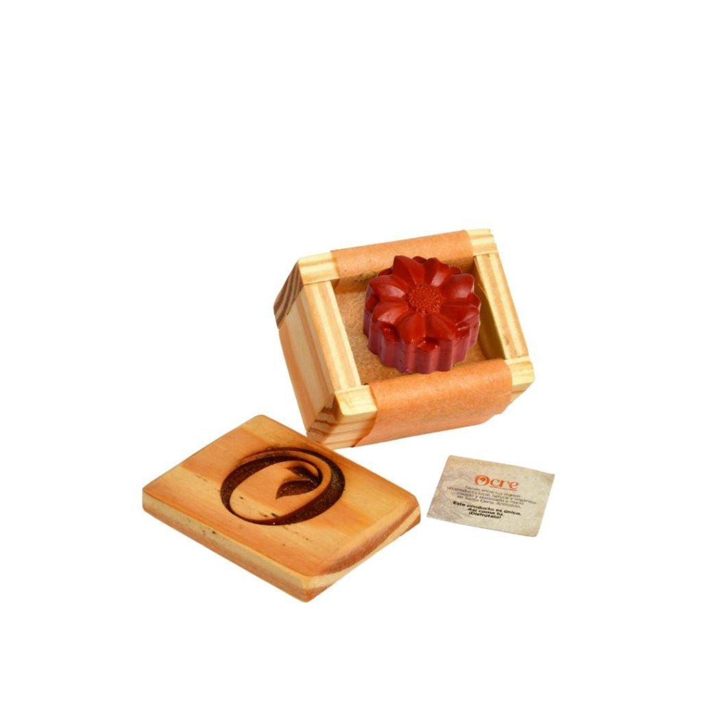 Maquillaje Sólido Multiuso Rojo Intenso en Caja de Madera